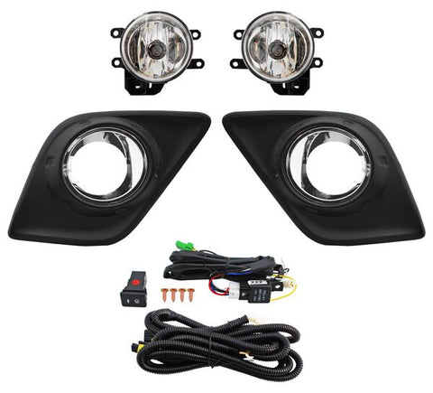 11970 FARO NIEBLA JUEGO C/REJILLAS FILO CROMADO ~ TOYOTA HILUX 2016 - 2021