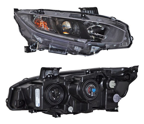 13424 FARO RH 4 PTS FONDO NEGRO ~ HONDA CIVIC 2019 - 2020