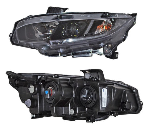 13423 FARO LH 4 PTS FONDO NEGRO ~ HONDA CIVIC 2019 - 2020