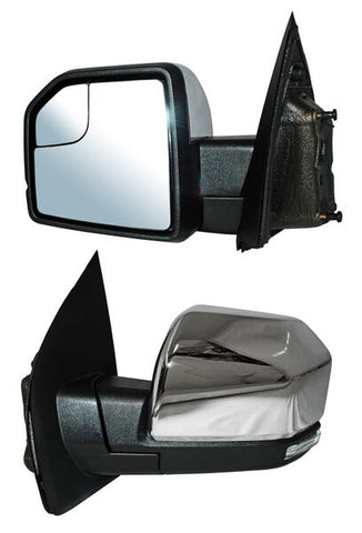 12384 ESPEJO LH ELECTRICO CROMADO C/LUZ INFERIOR LED C/MEMORIA C/DIRECCIONAL C/DESEMPAÑANTE C/PUNTO CIEGO AUTOABATIBLE ~ FORD FORD P/U 2015 - 2018