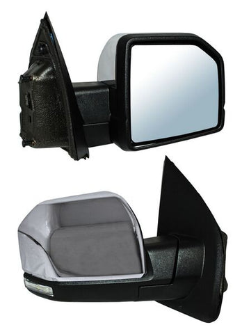 12387 ESPEJO RH ELECTRICO CROMADO C/LUZ INFERIOR LED C/MEMORIA C/DIRECCIONAL S/PUNTO CIEGO C/SENSOR C/DESEMPAÑANTE AUTOABATIBLE ~ FORD FORD P/U 2015 - 2018