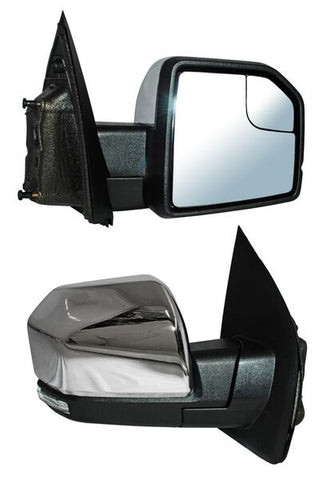 12385 ESPEJO RH ELECTRICO CROMADO C/LUZ INFERIOR LED C/MEMORIA C/DIRECCIONAL C/DESEMPAÑANTE C/PUNTO CIEGO AUTOABATIBLE ~ FORD FORD P/U 2015 - 2018