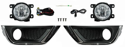 13807 FARO NIEBLA LH/RH JUEGO C/REJILLA FILO CROMADO ~ JEEP COMPASS 2017 - 2019