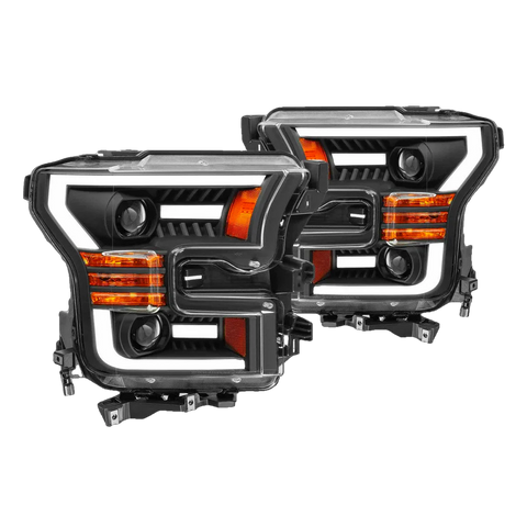 16167 FARO LH/RH JGO PERFORMANCE C/LED FONDO NEGRO LUEP ~ FORD FORD P/U 2015 - 2017